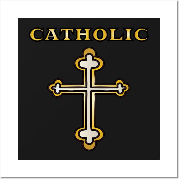 Catholic Cross Wall Art by JevLavigne